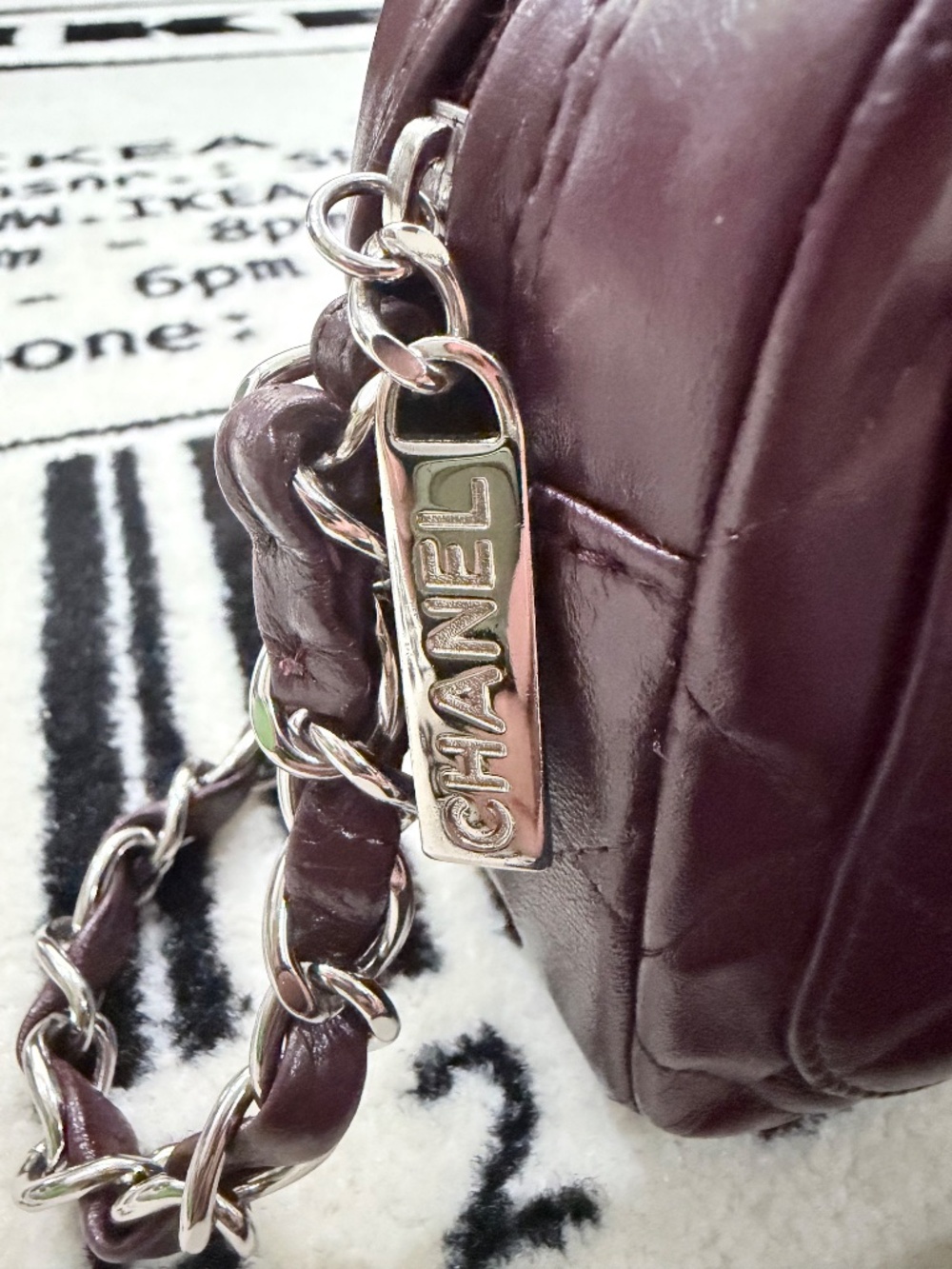 Vintage Chanel Camera Bag in a Rich Burgundy Quilted Lambskin Shoulder Bag - Picture 6 of 14